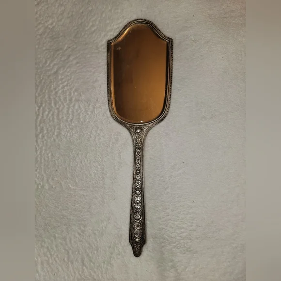 19th Century sterling silver hand mirror - Picture 2 of 9